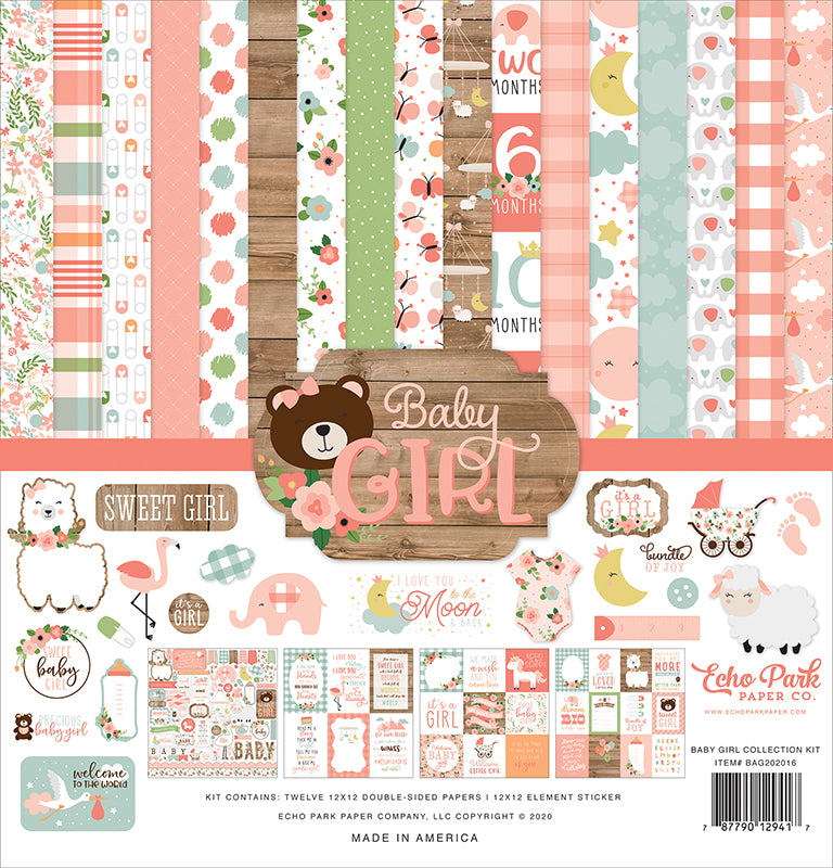 Echo Park BABY GIRL 12&quot;X12&quot; Scrapbook Collection Kit