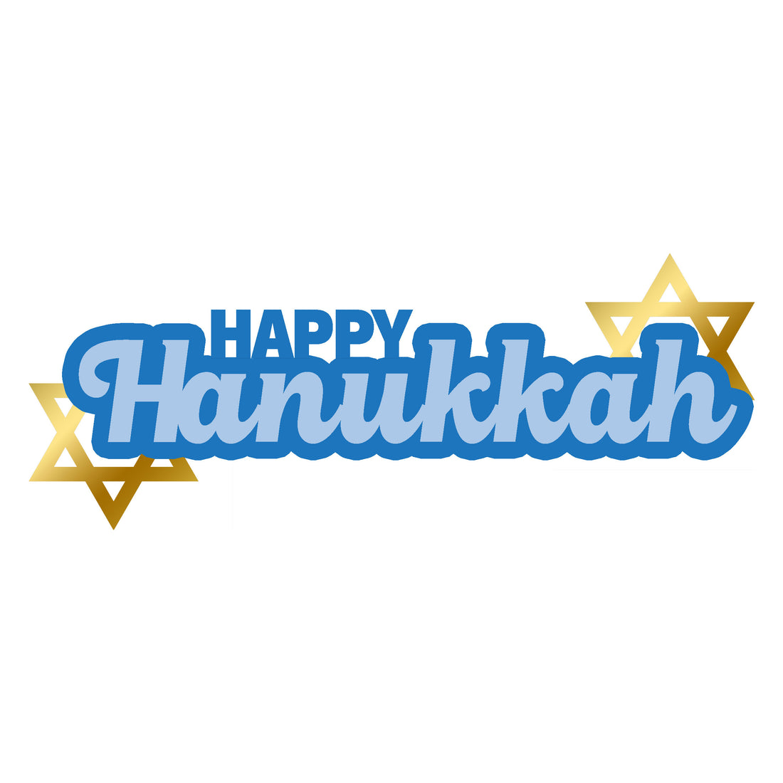 HAPPY HANUKKAH Laser Title Cuts 3&quot;X7&quot; 1pc