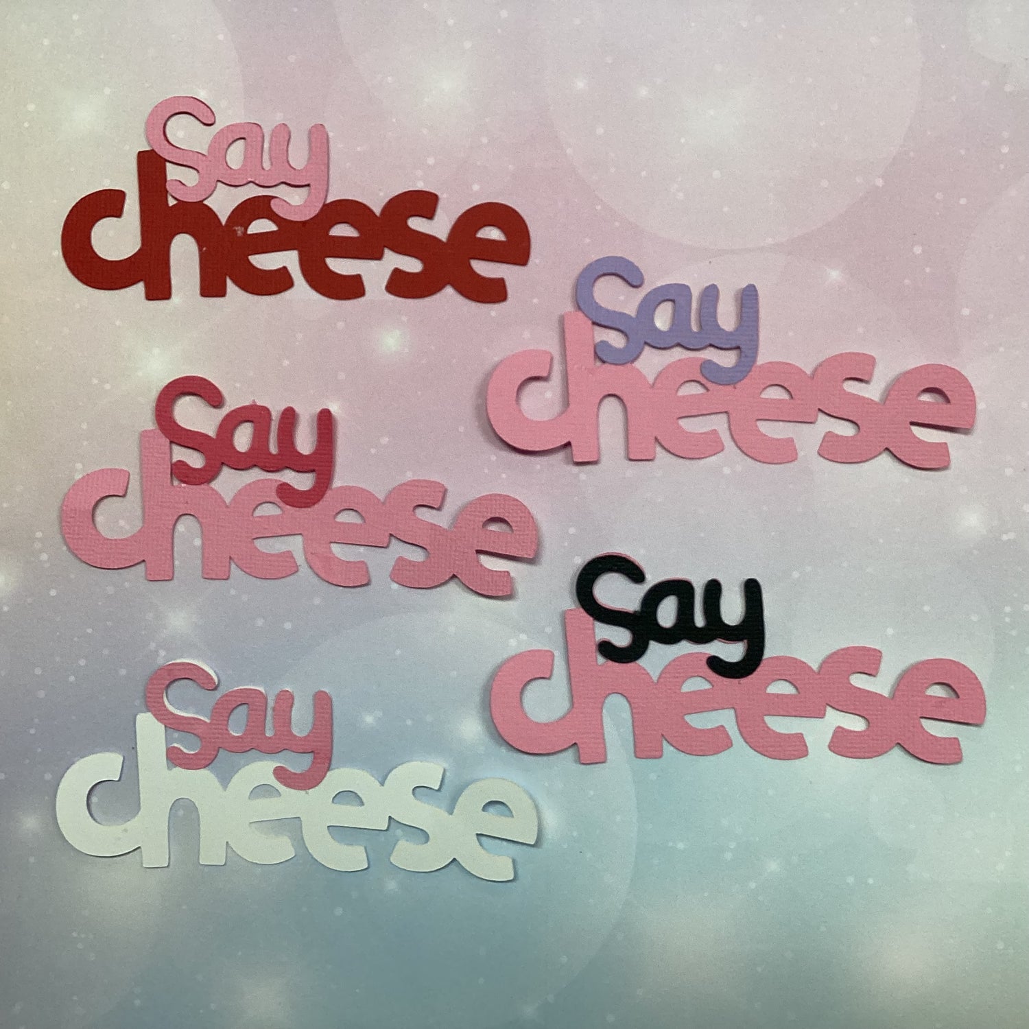 SAY CHEESE Title Scrapbook DieCut Embellishment
