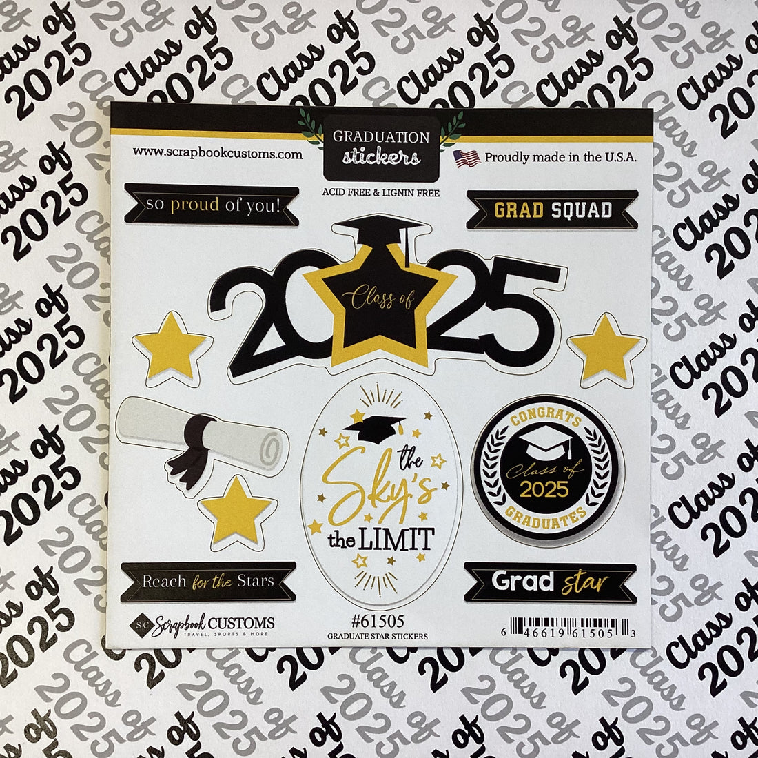 Graduation Sticker GRADUATE STAR STICKERS 2025 11pc