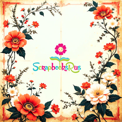 Scrapbooksrus BLOSSOMS IN JAPAN PACK 12pc 12"X12" Scrapbook Paper