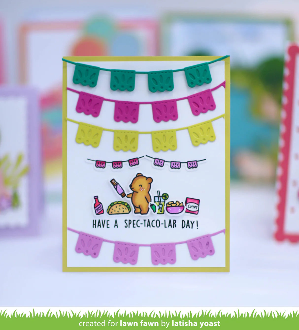 Lawn Cuts FIESTA BANNER BORDER Custom Craft Dies 3pc