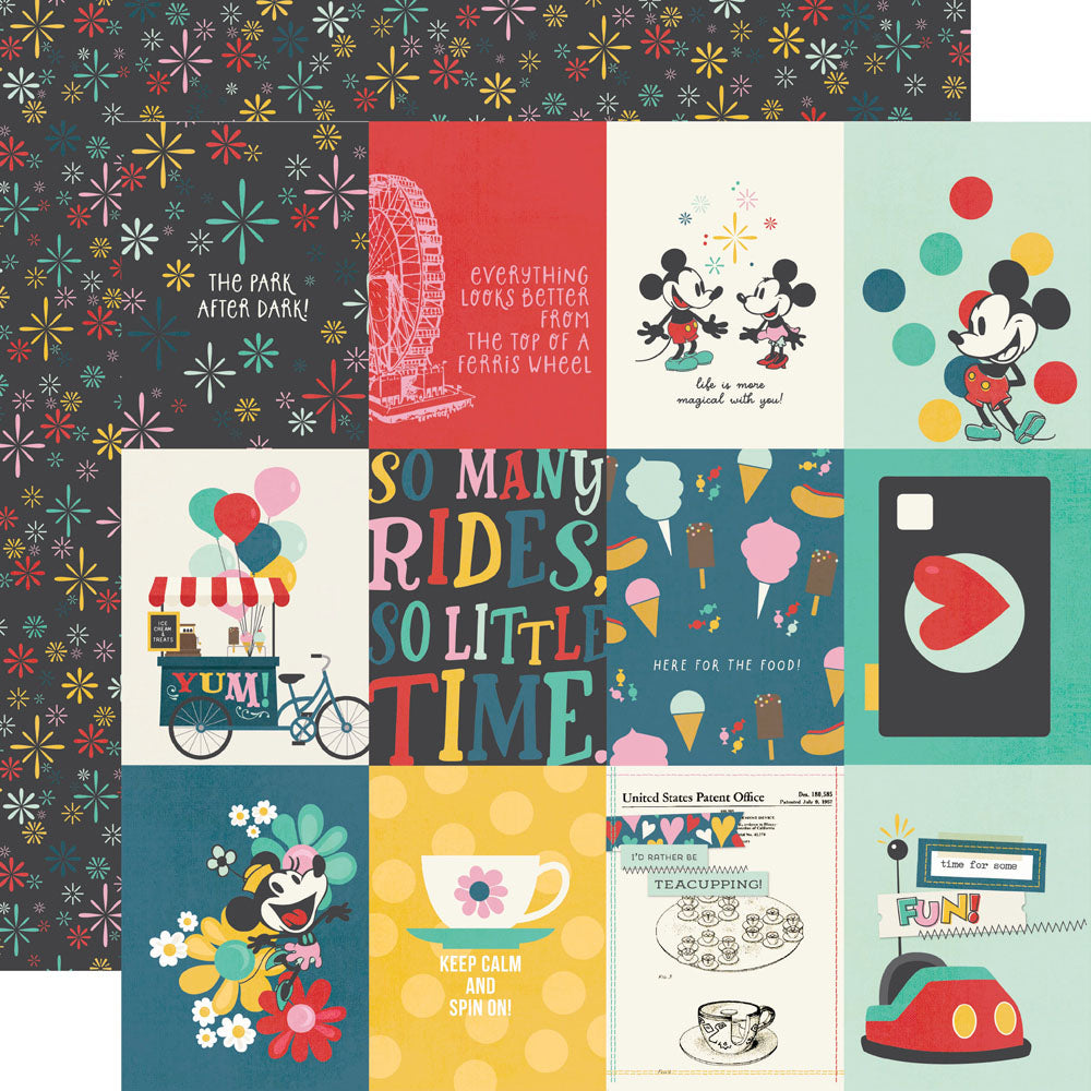 Simple Stories Say Cheese Happiest Place 3X4 ELEMENTS 12”X12” Scrapbook Paper