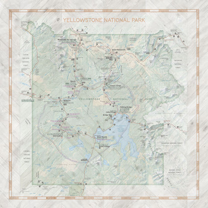 Scrapbook Customs NATIONAL PARK MAP AND WORDS 12&quot;X12&quot; Scrapbook Paper
