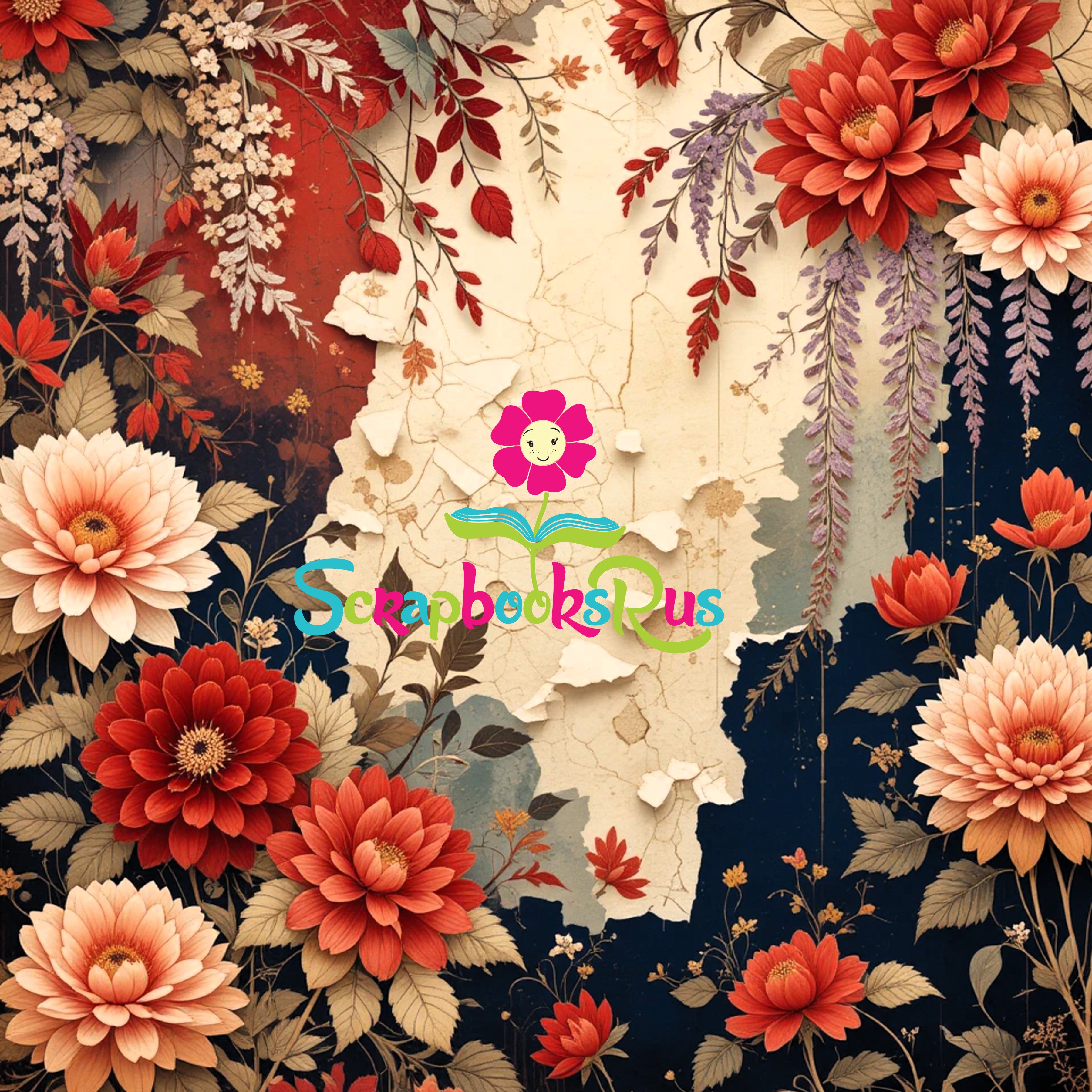 Scrapbooksrus BLOSSOMS IN JAPAN PACK 12pc 12"X12" Scrapbook Paper