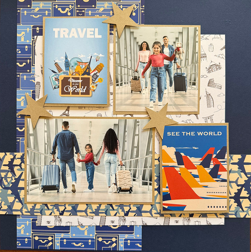 Reminisce AROUND THE WORLD 12&quot;X12&quot; Scrapbook Kit 12pc