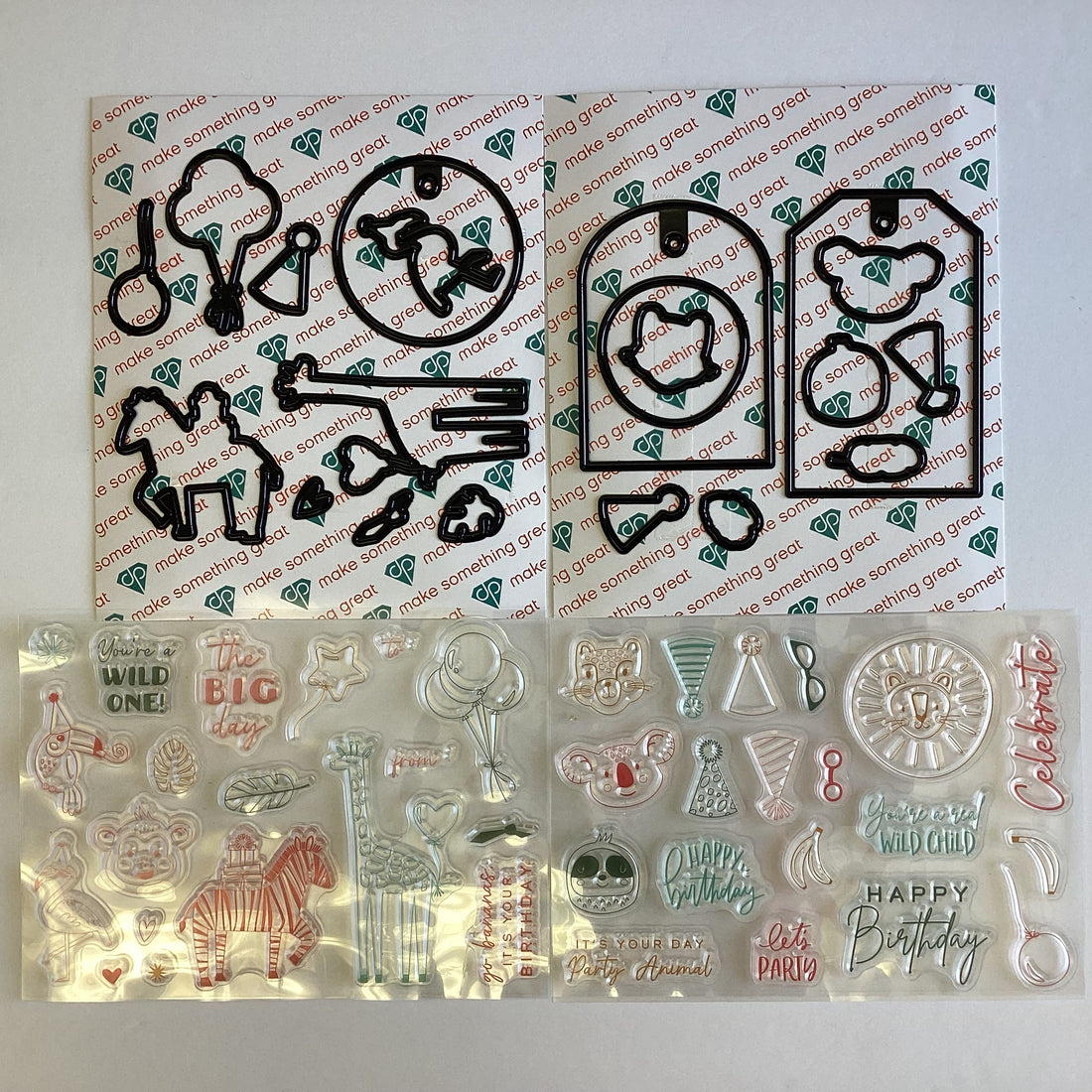 Diamond Press PARTY ANIMAL TAGS Stamp & Die Set