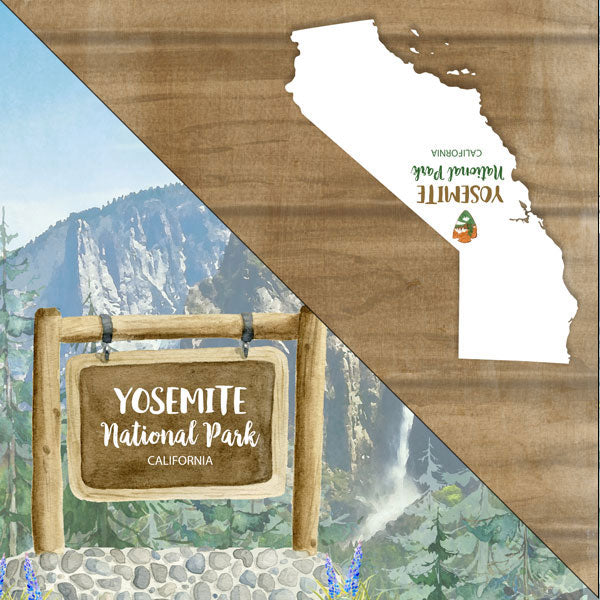 National Park YOSEMITE National Park Watercolor Scrapbook Kit 3pc