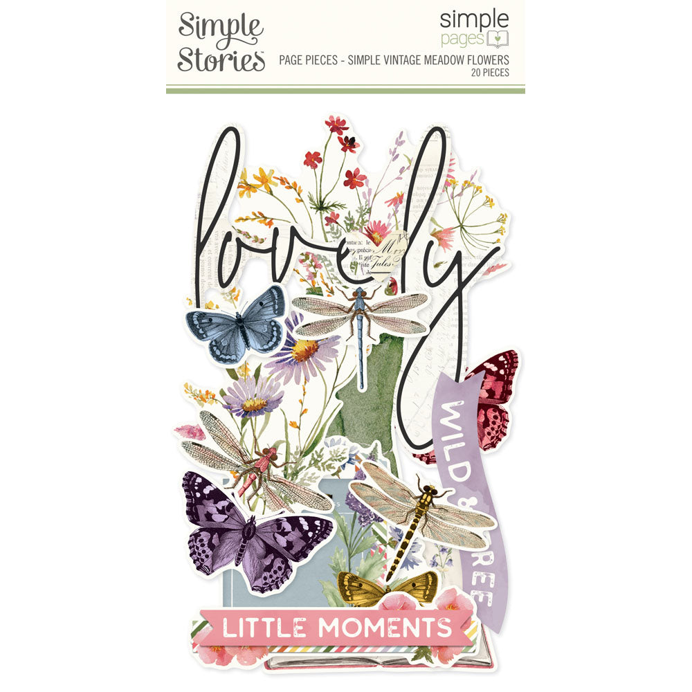 Simple Stories Simple Pages SIMPLE VINTAGE MEADOW FLOWERS Page Pieces