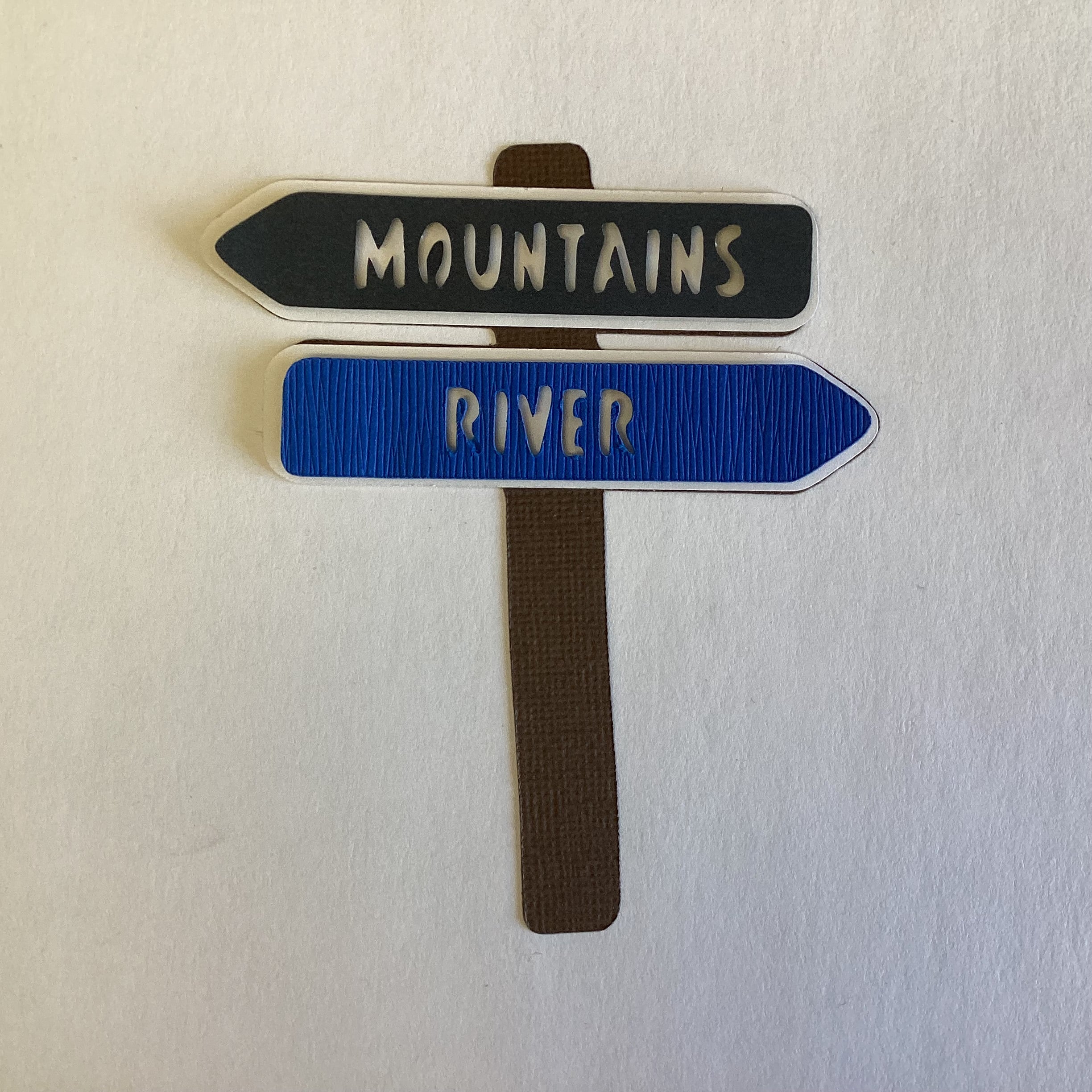 DieCut HIKING SIGN POST Forest Lake Mountain Waterfall Canyon Die Cuts