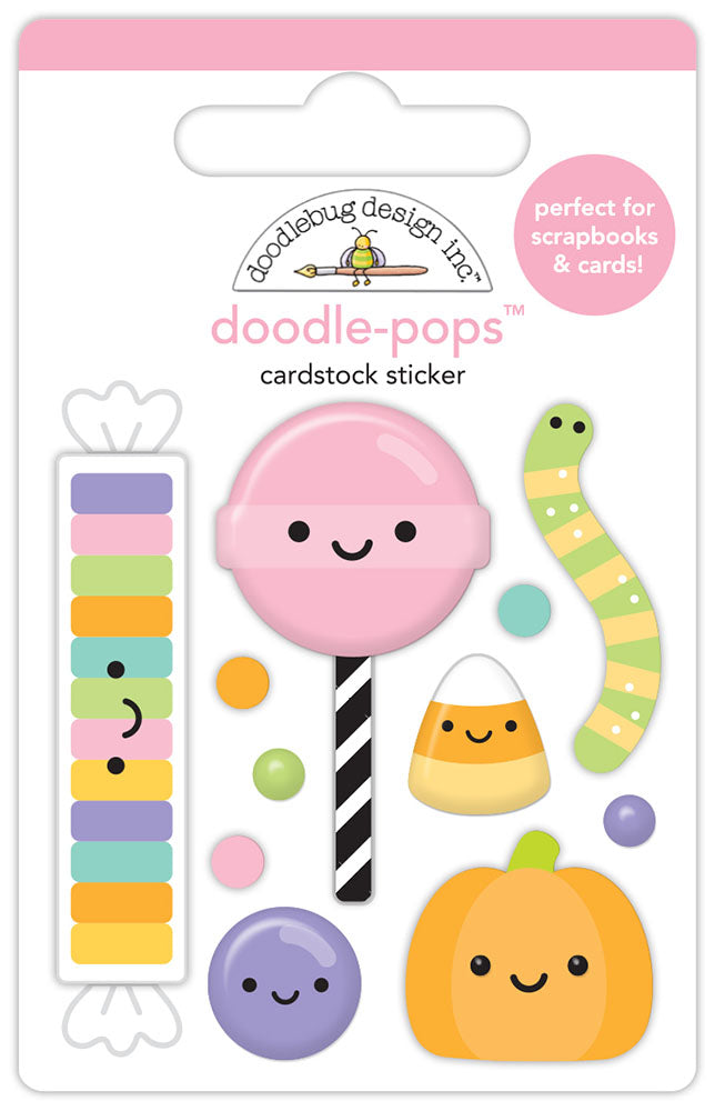 Doodlebug Sweet &amp; Spooky Doodle-Pops HELLO SUGAR Stickers 11pc