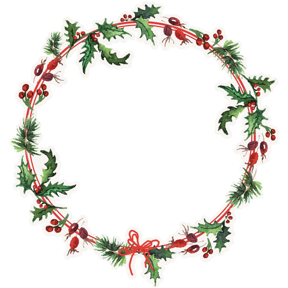 Kaisercraft Home for Christmas HOLLY WREATH 12&quot;X12&quot; DieCut Paper