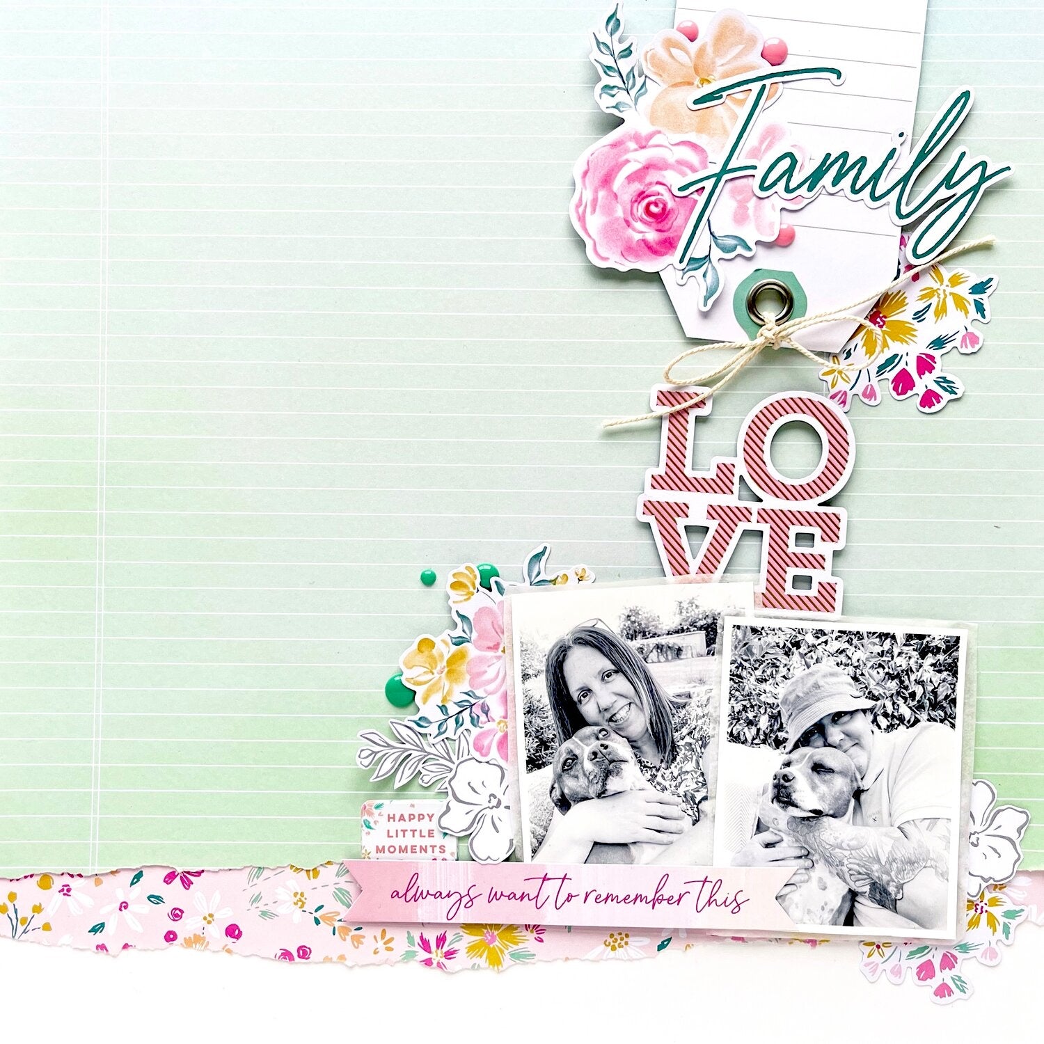 Pinkfresh Studio Happy Heart KEEP GROWING 12x12 Scrapbook Paper Scrapbooksrus Las Vegas