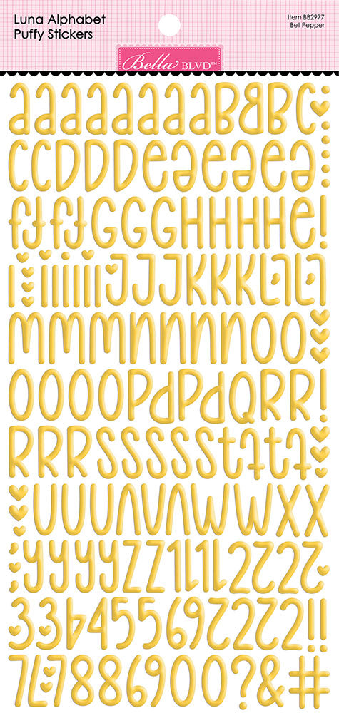 Bella Blvd LUNA ALPHABET Puffy Stickers Letters Numbers