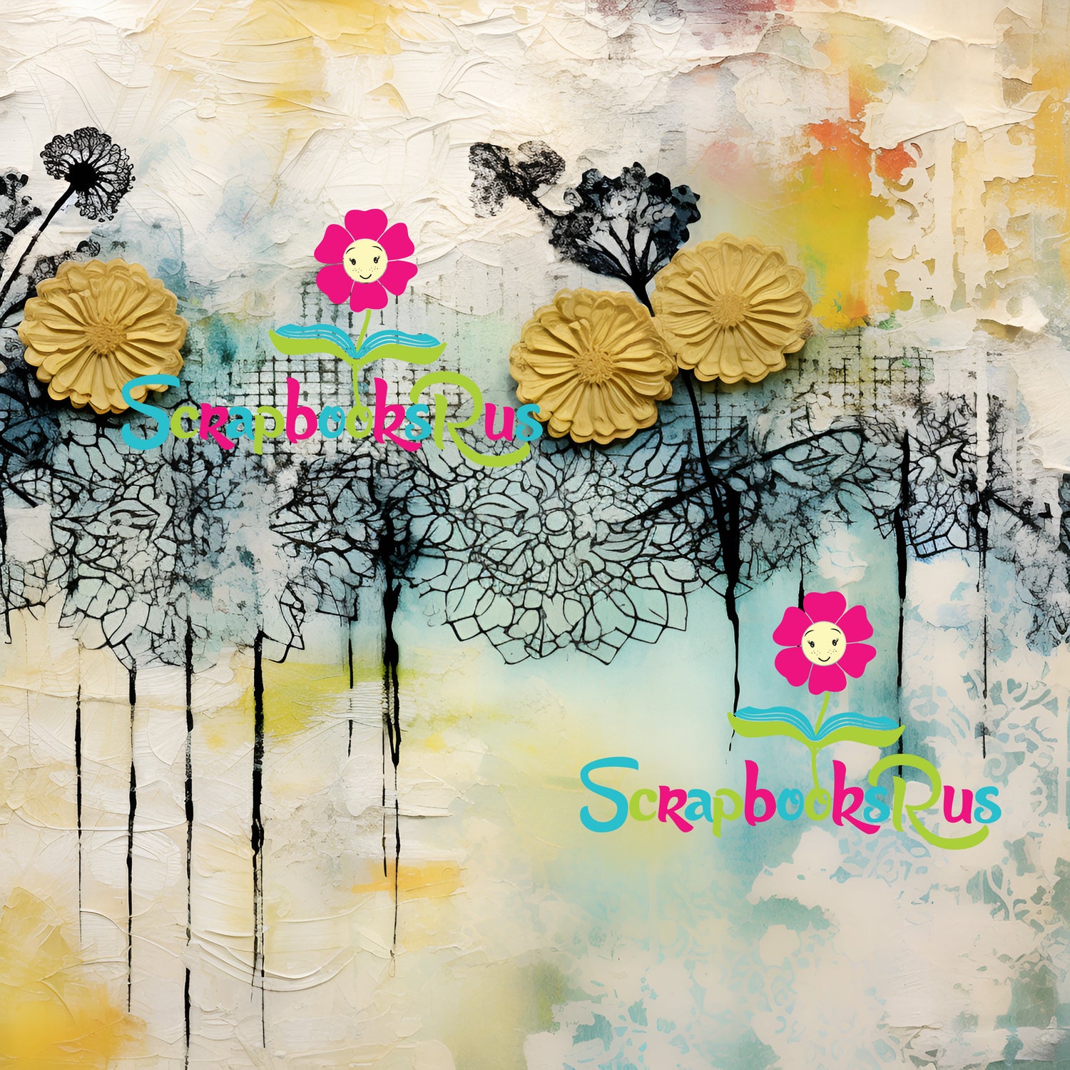 Scrapbooksrus FLORALS ON THE FRINGE PACK 12pc 12"X12" Scrapbook Paper