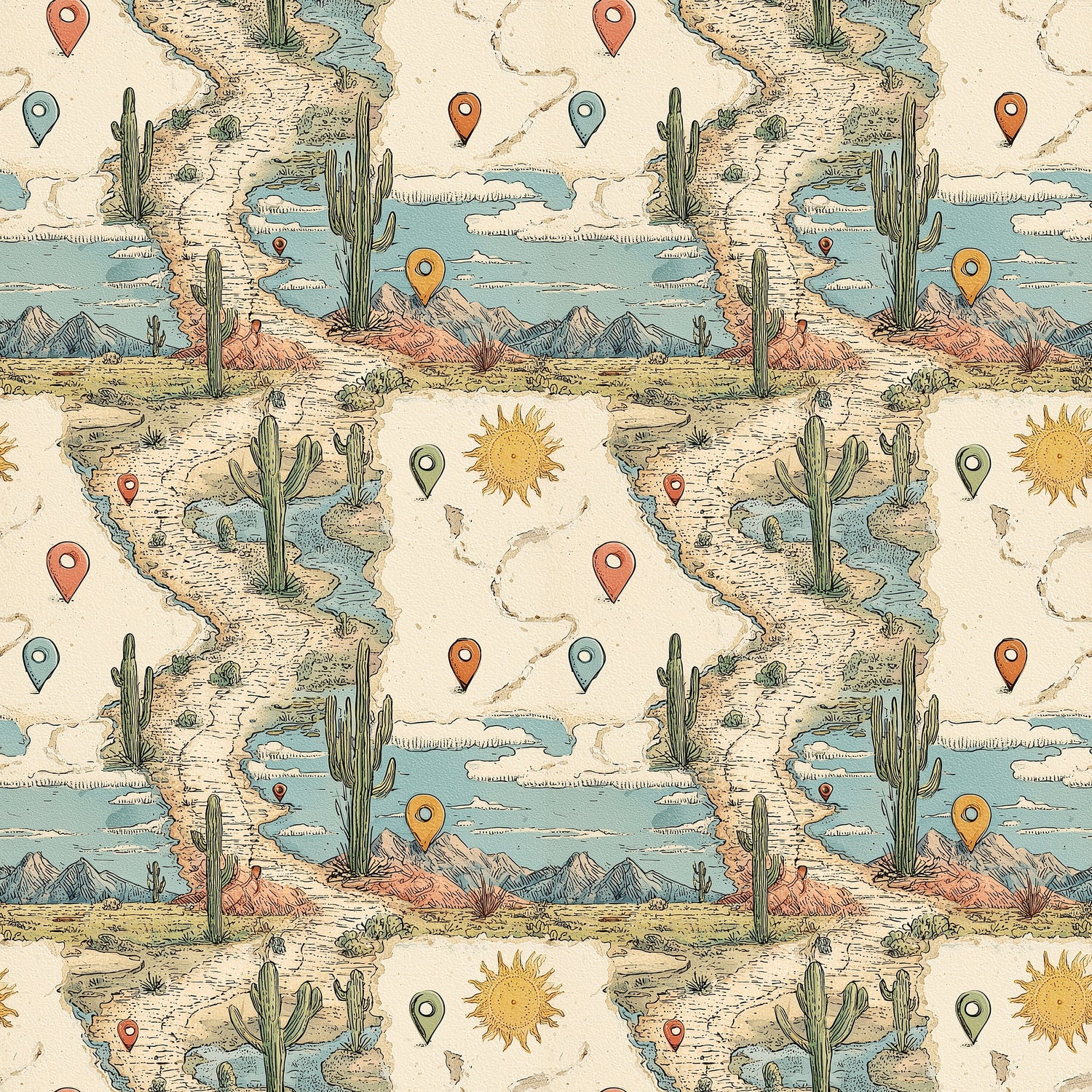 Scrapbooksrus VINTAGE ROAD TRIP 12pc 12"X12" Scrapbook Paper Pack