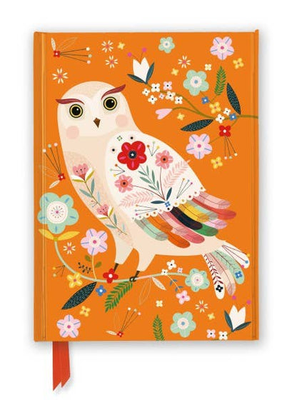 Hardcover Bee Brown FOLK OWL LINED JOURNAL A5