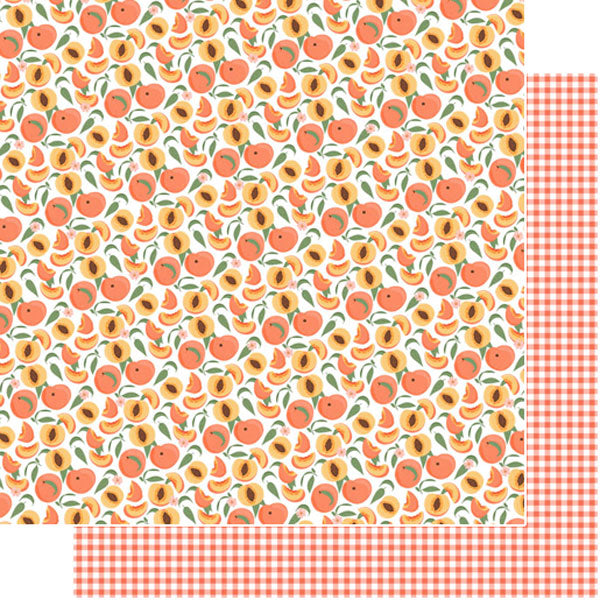 Scrapbook Customs PEACH GINGHAM 12"X12" Scrapbook Paper