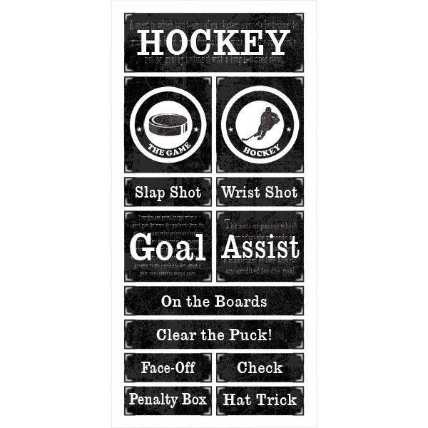 Scrapbook Customs HOCKEY GRUNGE Sports Stickers