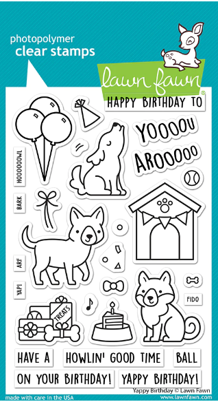 Lawn Fawn YAPPY BIRTHDAY Clear Stamps 29pc