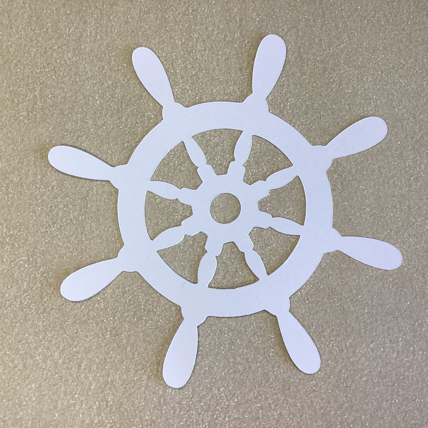 Ship Wheel HELM Scrapbook Die Cut Embellishment