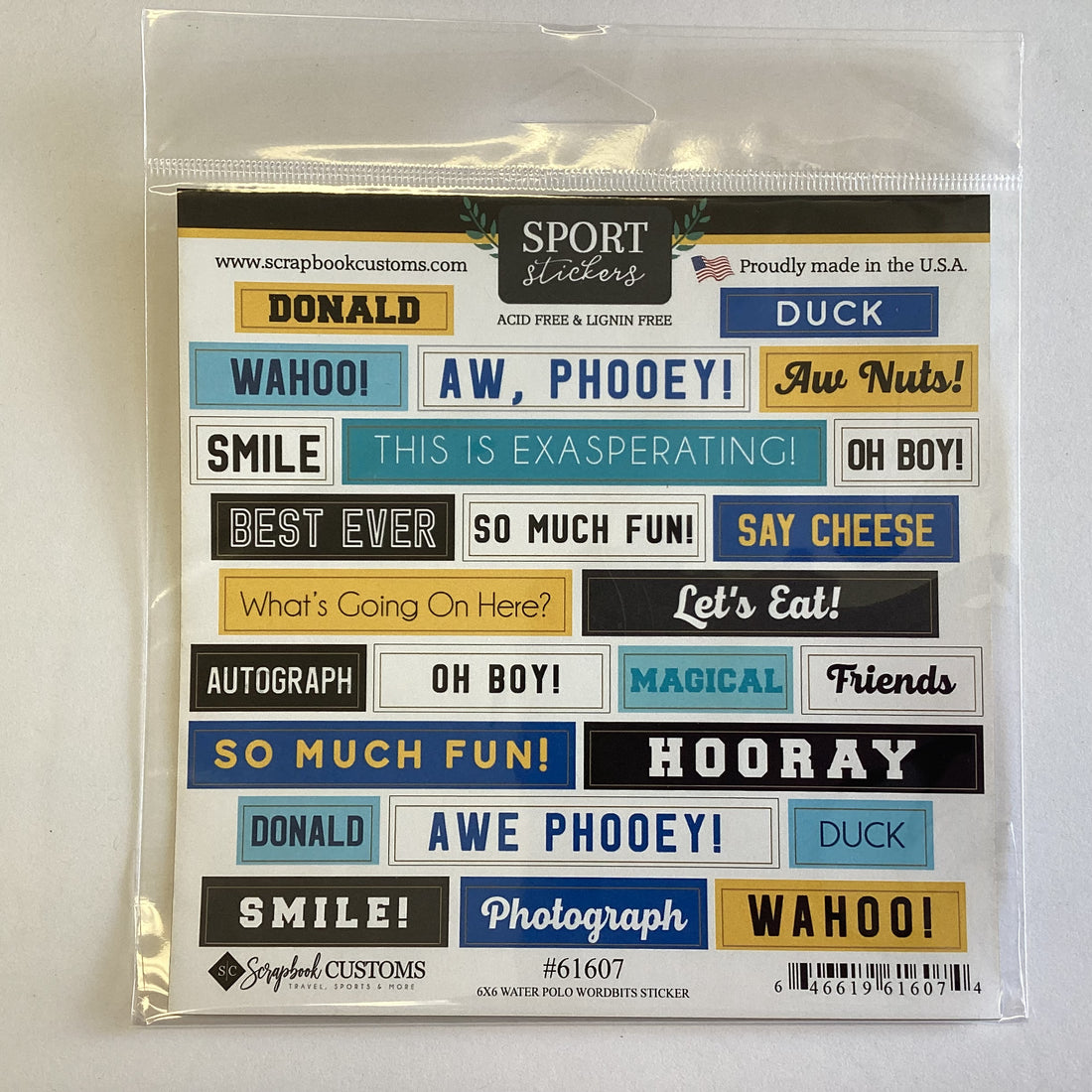 Magical Stickers DONALD DUCK WORDBITS Stickers 25pc