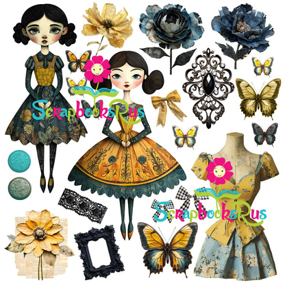 Scrapbooksrus FLORALS ON THE FRINGE PACK 12pc 12"X12" Scrapbook Paper