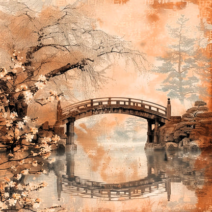 Scrapbooksrus WHISPERS OF OLD JAPAN PACK 12pc 12"X12" Scrapbook Paper