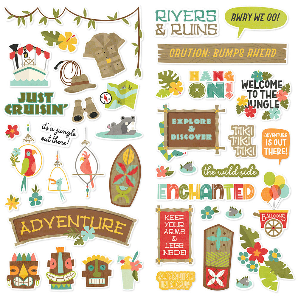 Simple Stories SAY CHEESE ADVENTURE PARK Foam Stickers 43pc