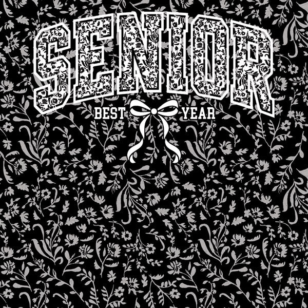Scrapbook Customs Senior Bow BLACK WHITE 12”X12”Scrapbook Paper