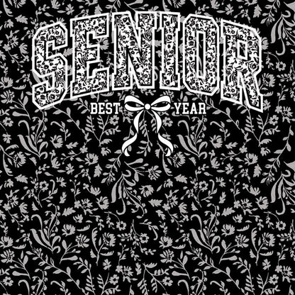 Scrapbook Customs Senior Bow BLACK WHITE 12”X12”Scrapbook Paper