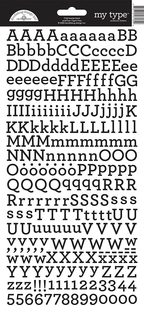 Doodlebug MY TYPE BEETLE BLACK Alphabet Stickers