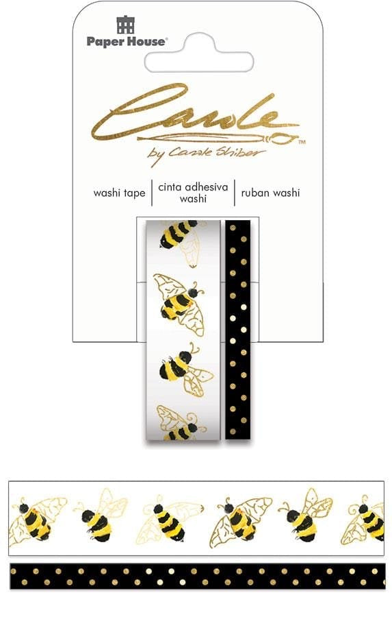Paper House BEES Bumblebee Washi Tape 2 Rolls