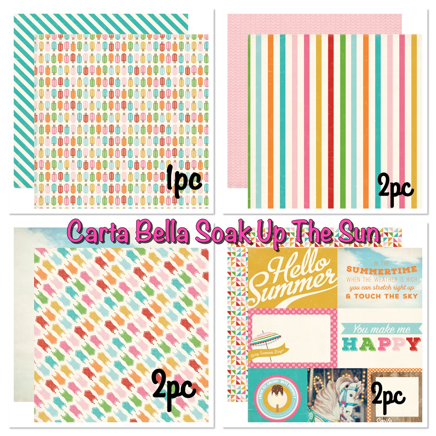 Carta Bella SOAK UP THE SUN 12"X12" Scrapbook Paper Pack