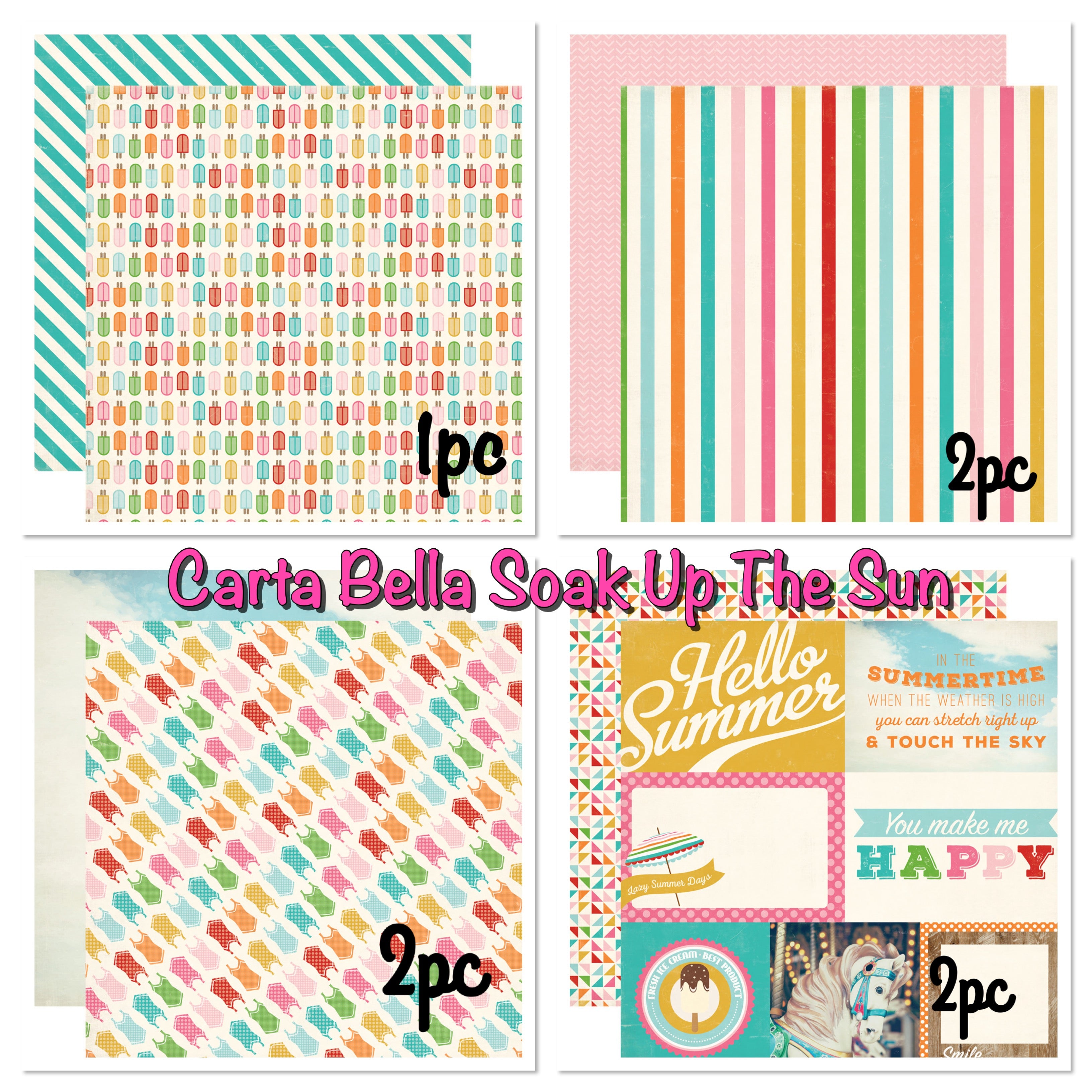 Carta Bella SOAK UP THE SUN 12"X12" Scrapbook Paper Pack