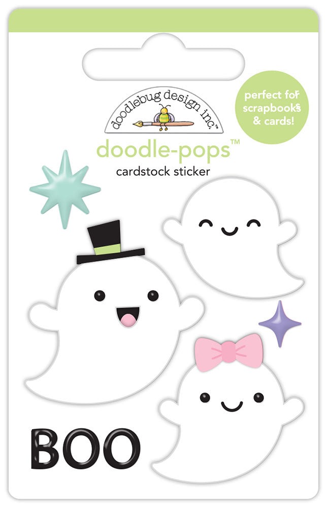 Doodlebug Sweet &amp; Spooky Doodle-Pops BOO CREW Stickers 6pc