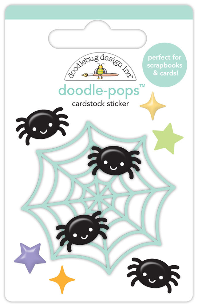 Doodlebug Sweet &amp; Spooky Doodle-Pops SPIDERLINGS Stickers 7pc