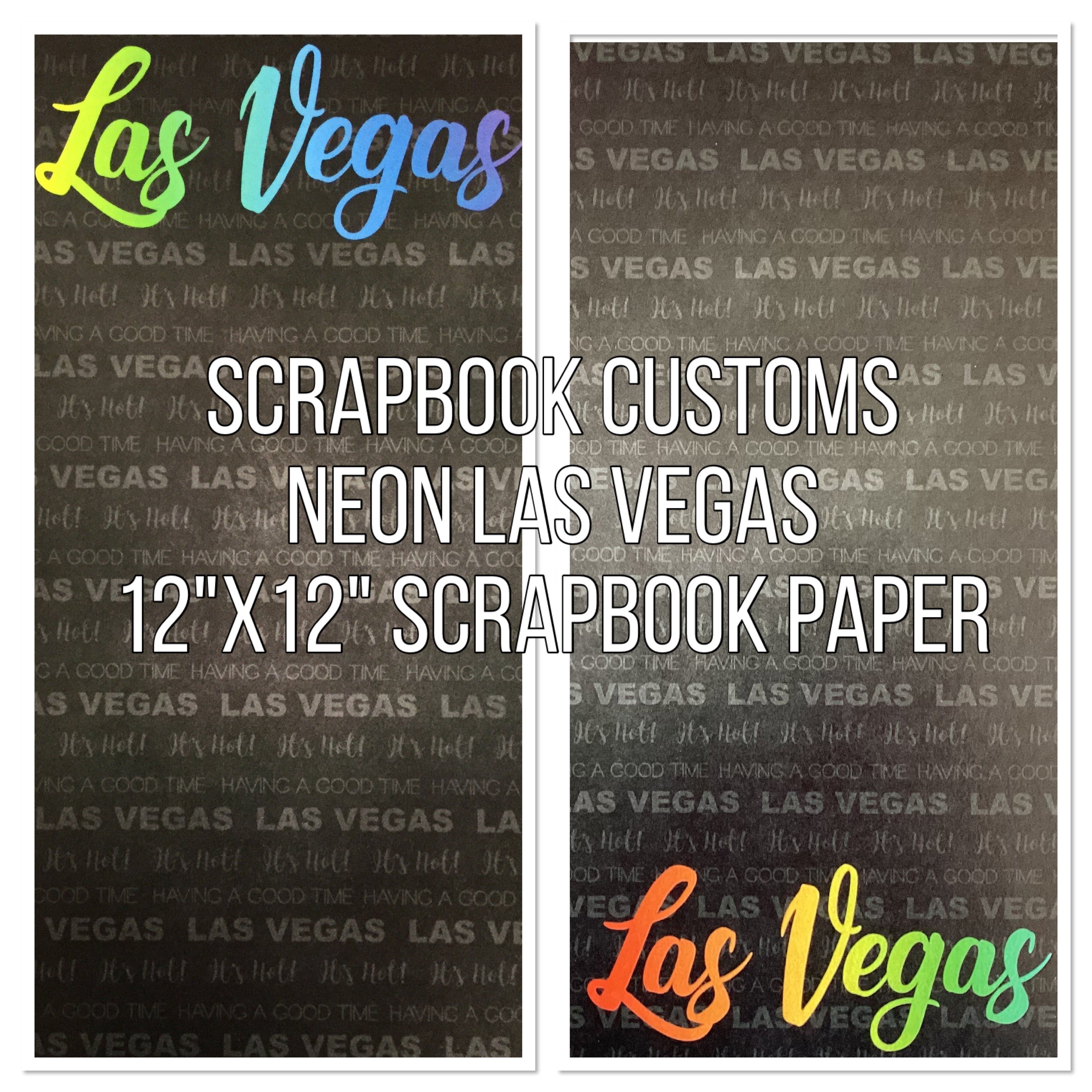 Neon LAS VEGAS 12&quot;X12&quot; Travel Scrapbook Paper