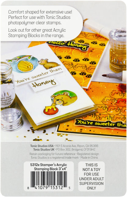 Tonic Studios CRAFTER’S ACRYLIC 3”X4” Stamping Block