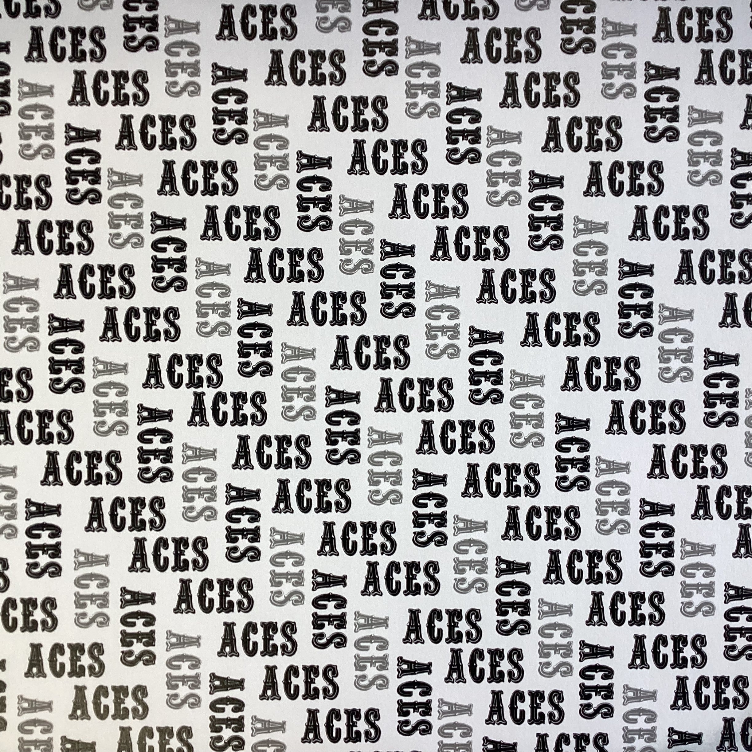 Initial Scramble ACES BLACK GRAY 12X12 Scrapbook Paper