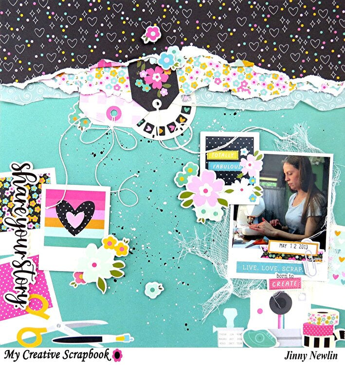 Simple Stories Crafty Babe ELEMENTS 2 12”X12” Scrapbook Paper