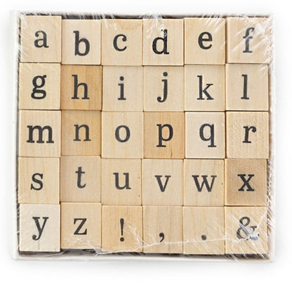 American Crafts ALPHABET Wood Mounted Rubber Stamps