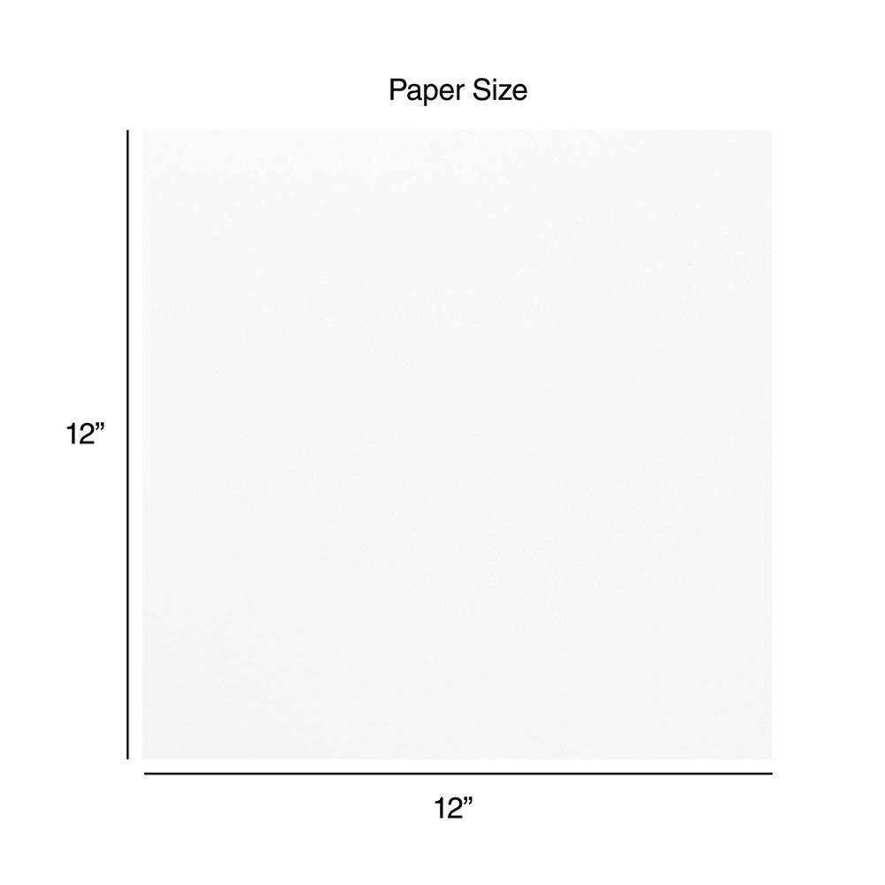 Harmony Hues BRILLIANT WHITE 12”X12” Solid Core Cardstock 65lb 50 Sheets