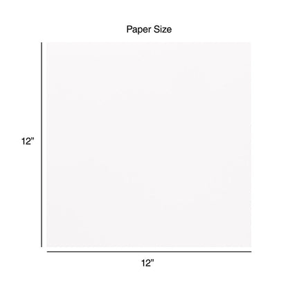 Harmony Hues BRILLIANT WHITE 12”X12” Solid Core Cardstock 65lb 50 Sheets