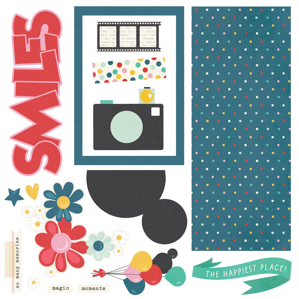 Simple Stories Simple Pages SAY CHEESE HAPPIEST PLACE Page Kit