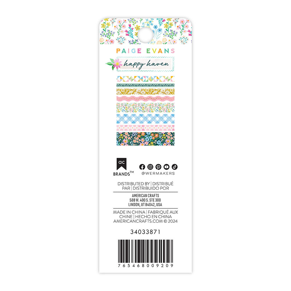 Paige Evans HAPPY HAVEN Washi Tape Rolls 8pc