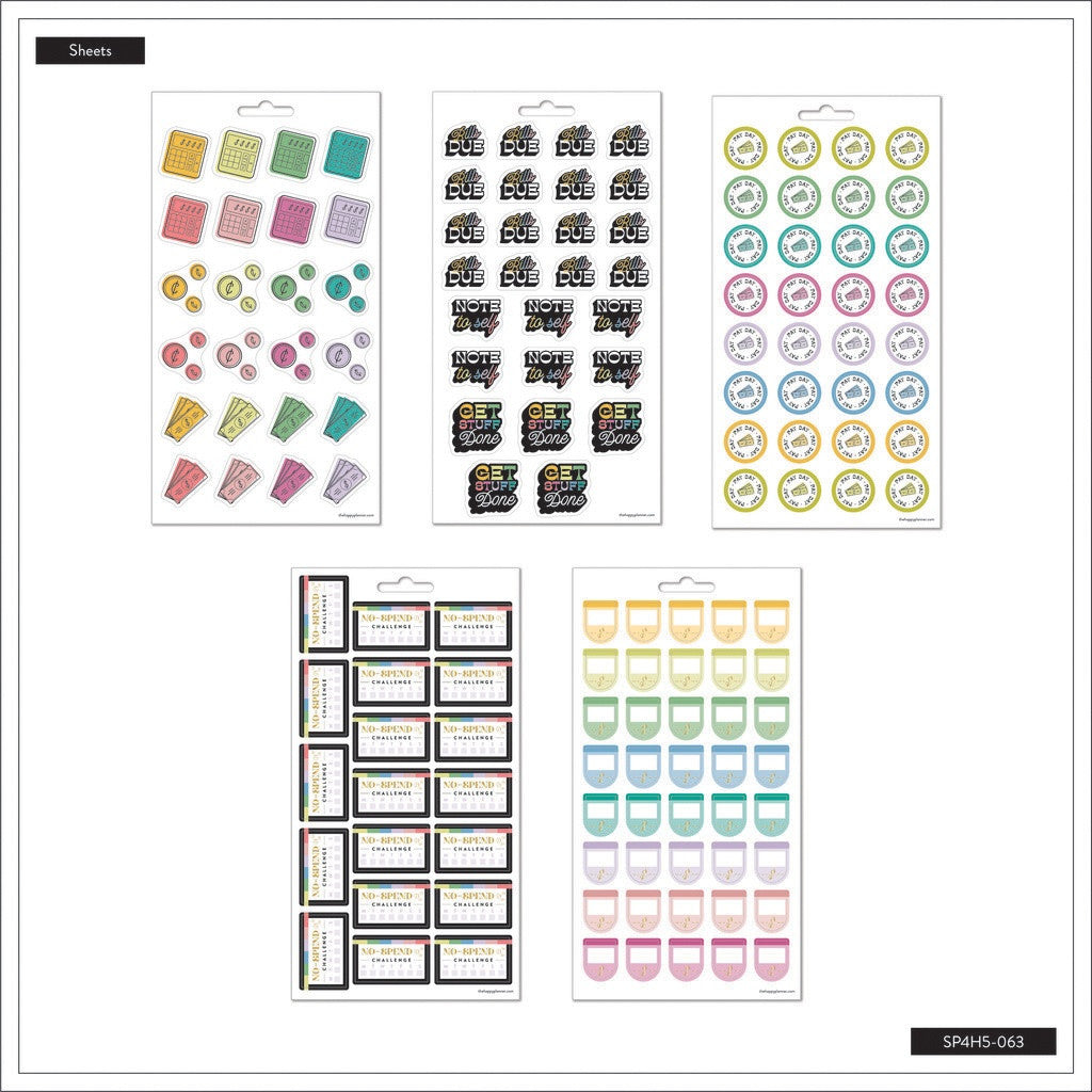 Happy Planner BRIGHT BUDGET Sticker Sheets 142pc