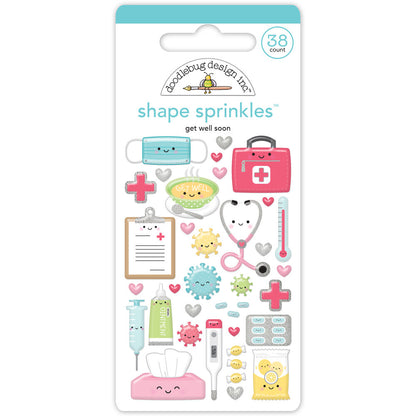 Doodlebug Happy Healing GET WELL SOON Shape Sprinkles 37pc