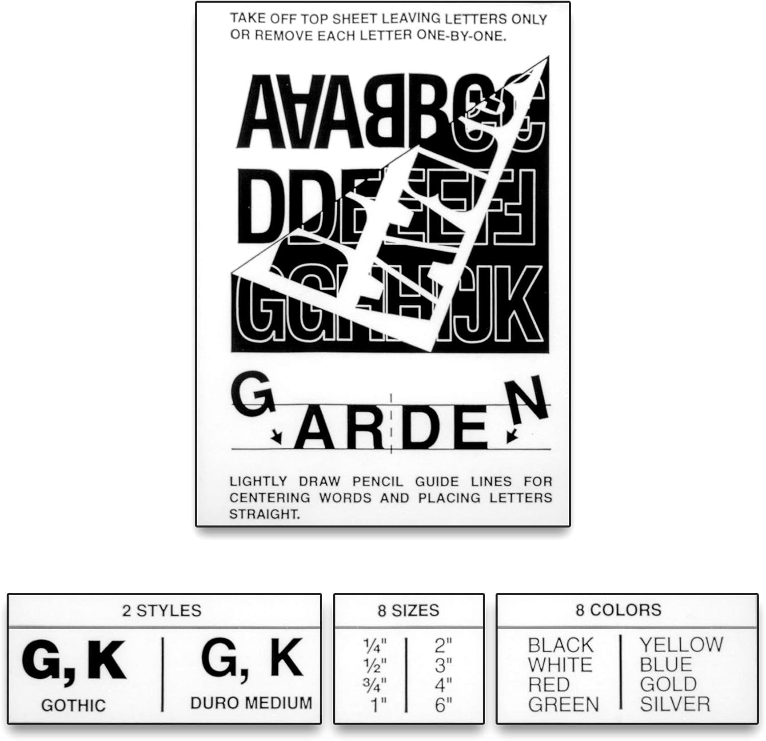 Duro Vinyl Stickers GOTHIC GOLD Letter &amp; Numbers 1-3 inch