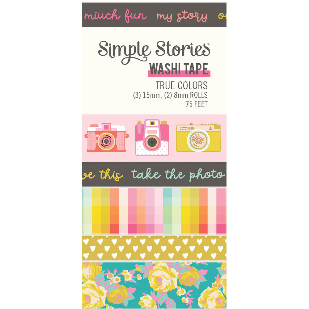 Simple Stories TRUE COLORS Washi Tape 5 Rolls